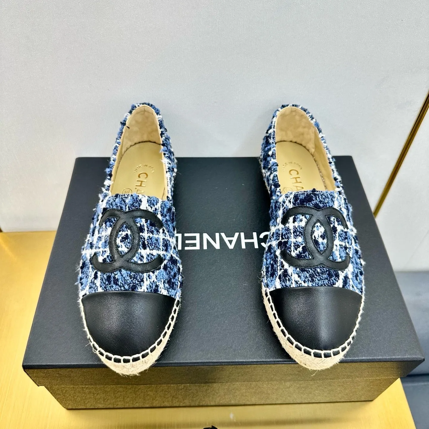 CC 25s Slip–on Espadrilles Blue Tweed 297822