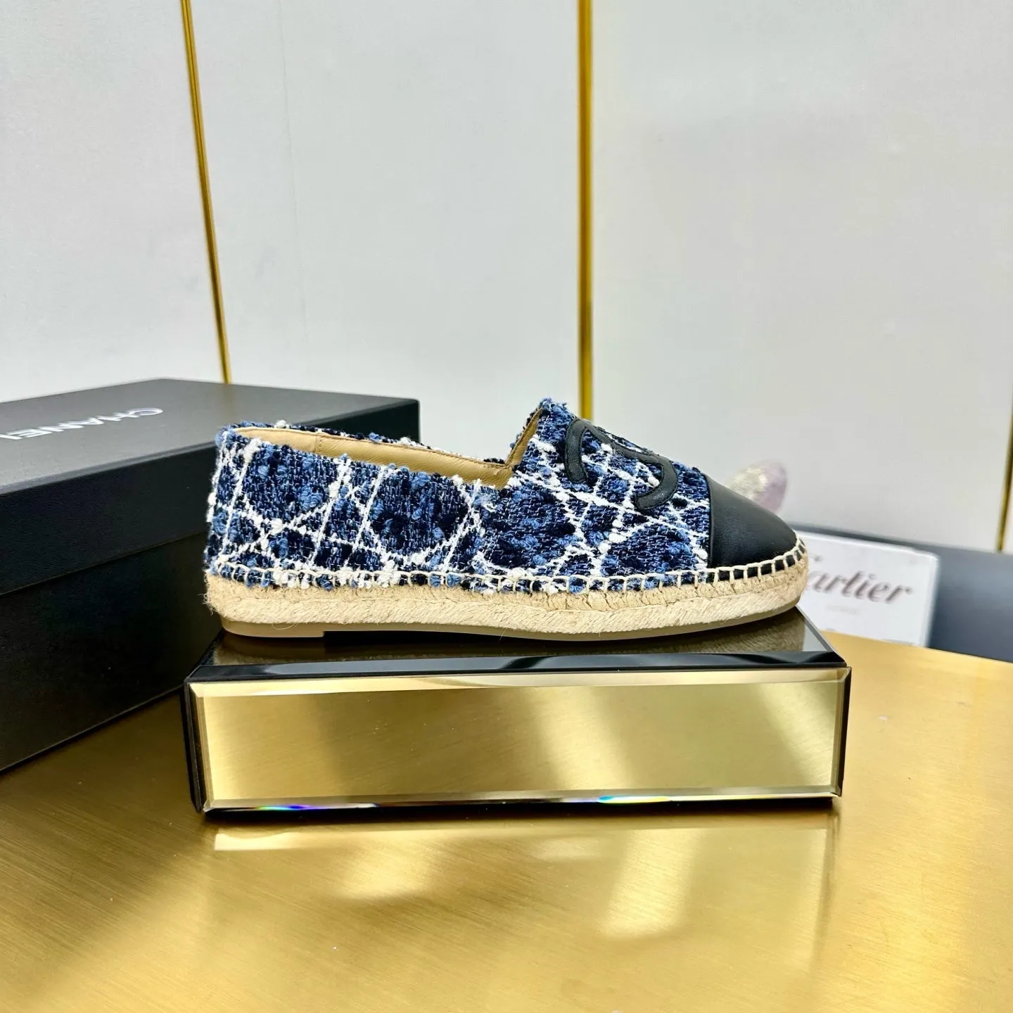 CC 25s Slip–on Espadrilles Blue Tweed 297822