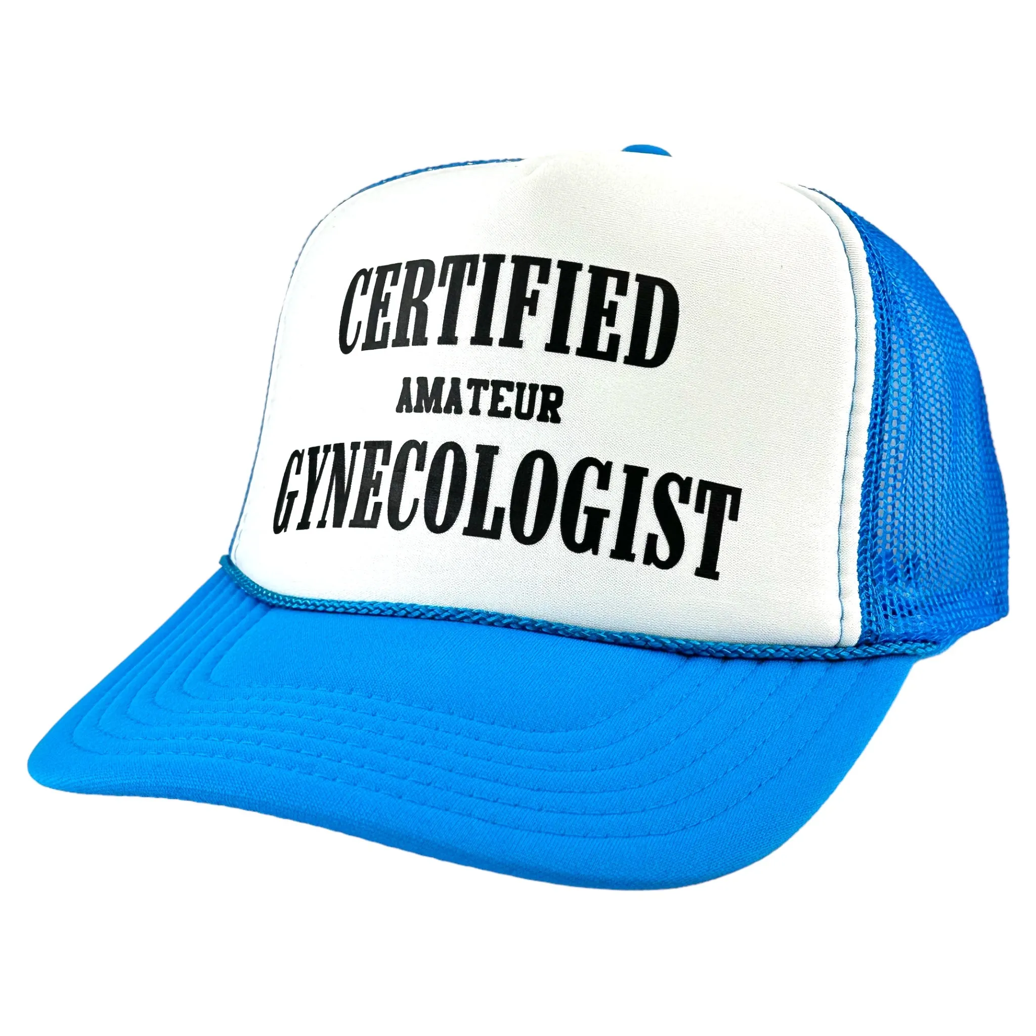 Certified Amateur Gynecologist Custom Printed Mesh Trucker SnapBack Hat Cap