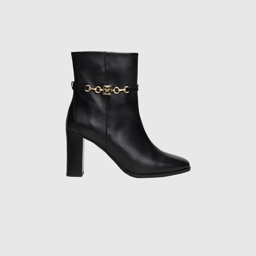 Chain High Heel Bootie - Black