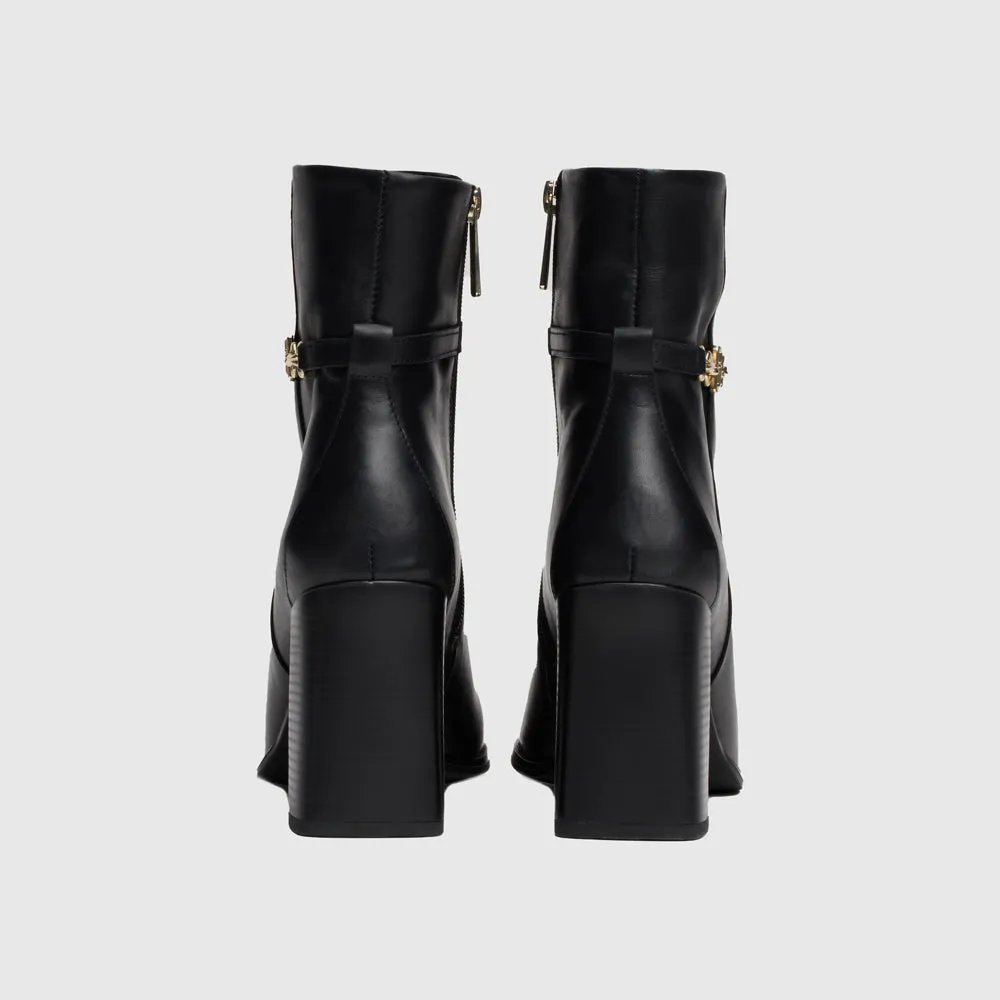 Chain High Heel Bootie - Black