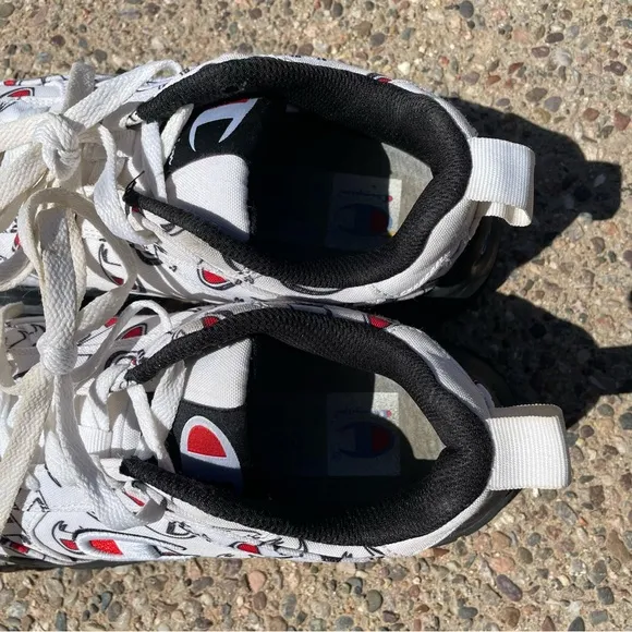 Champion 93 Eighteen &quot;Repeat C&quot; Logo White/Black Sneakers Youth 5