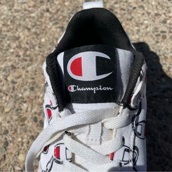 Champion 93 Eighteen &quot;Repeat C&quot; Logo White/Black Sneakers Youth 5