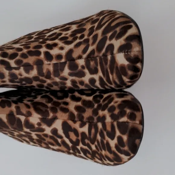 𝅺charles David Leopard Print Calf Hair Ankle Boots NWOB 7.5