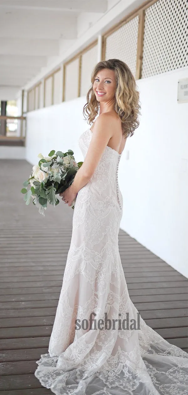 Cheap Sweetheart Mermaid Lace Long Wedding Dresses Online,SFWD0026