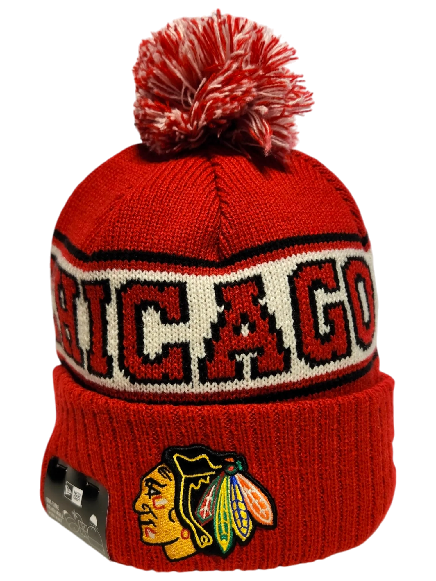 Chicago Blackhawks Retro Knit Fleece Lined Pom Toque