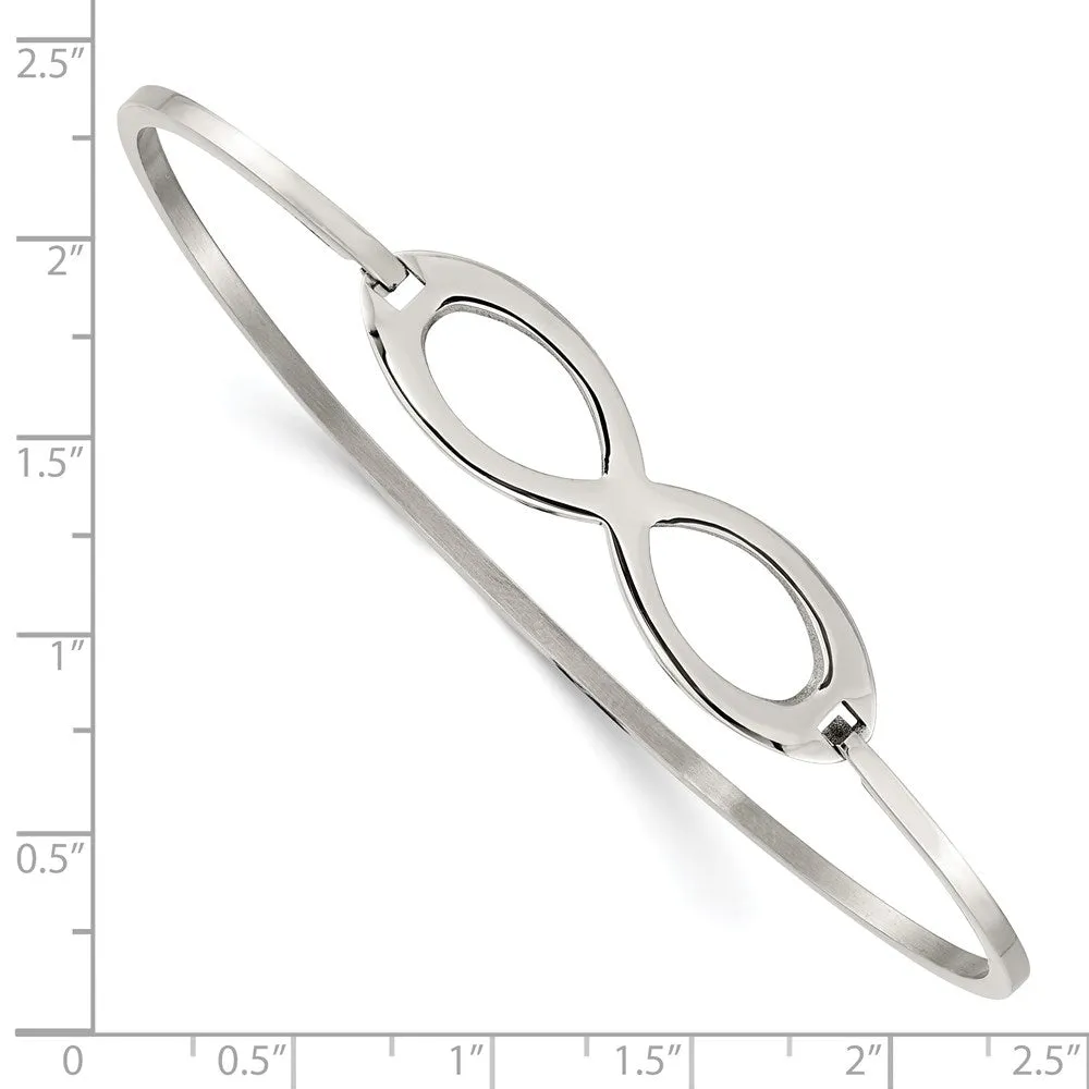 Chisel Stainless Steel Polished Infinity Symbol Bangle