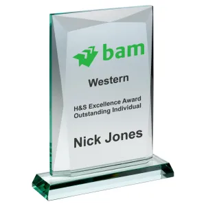 Chunky Jade Glass Rectangle Plaque Award