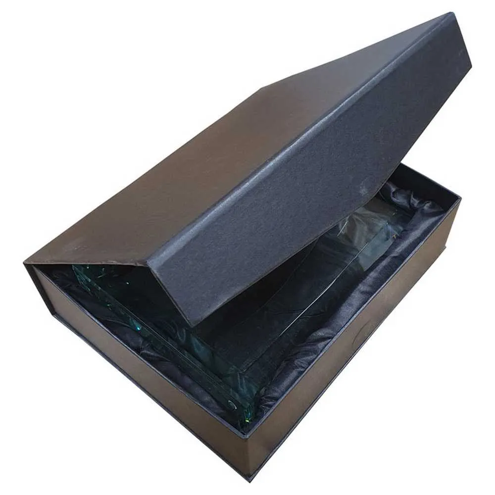 Chunky Jade Glass Rectangle Plaque Award