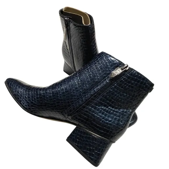 CIRCUS NY by SAM EDELMAN DAYSI ANKLE BOOTS WOMEN FAUX LEATHER CROCODILE PRINT 7