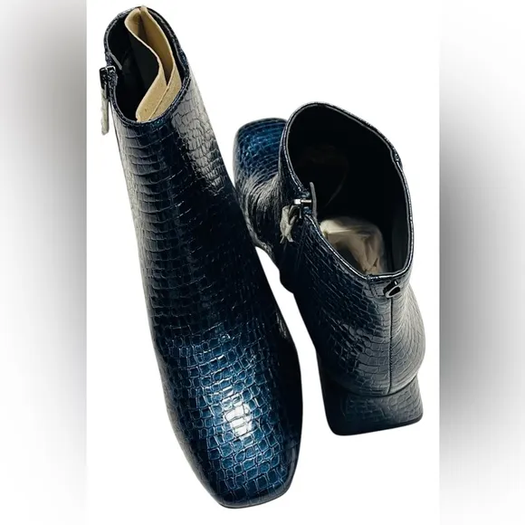 CIRCUS NY by SAM EDELMAN DAYSI ANKLE BOOTS WOMEN FAUX LEATHER CROCODILE PRINT 7