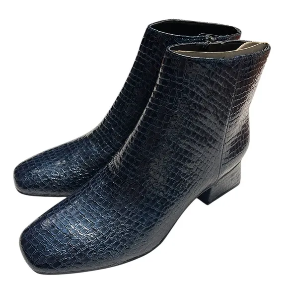 CIRCUS NY by SAM EDELMAN DAYSI ANKLE BOOTS WOMEN FAUX LEATHER CROCODILE PRINT 7