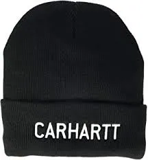 CL104540--Black Toque-Carhartt Knit Fleece Lined Beanie