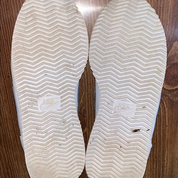 Classic Retro Youth Nike Cortez White With Black Swoosh Sneakers, Size 6.5Y