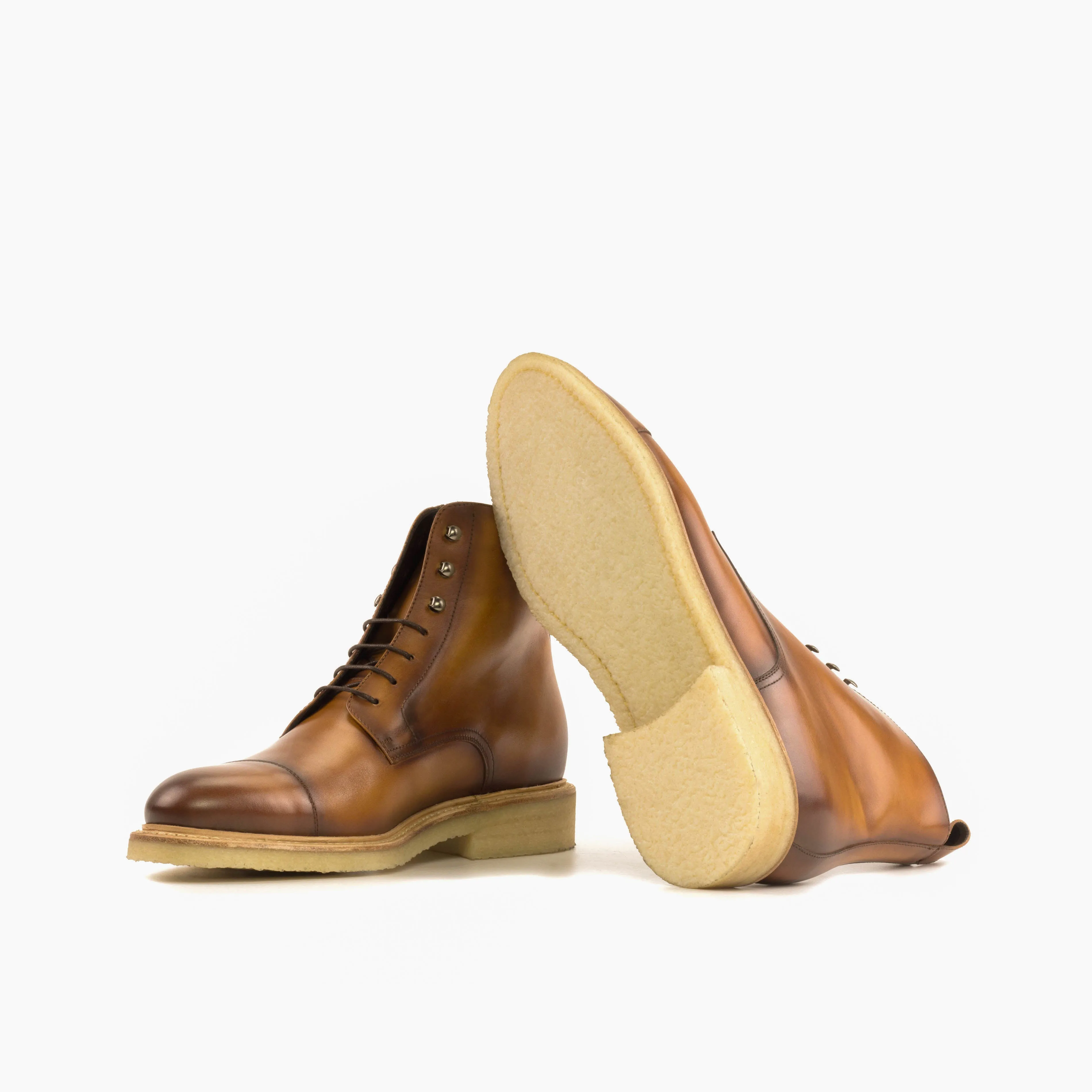 Cognac Painted Calf Leather Jumper Boot
