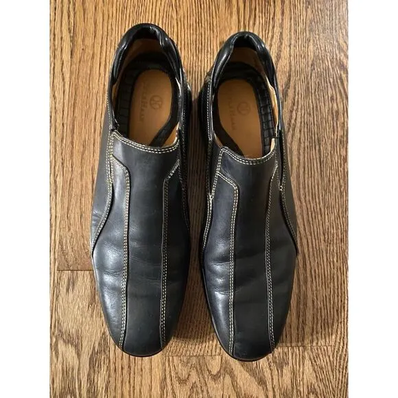 Cole Haan Air Black Bicycle Toe Contrast Stitch Slip‎ On Loafer Mens 8M
