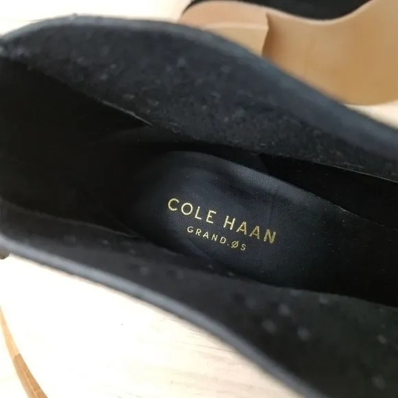 Cole Haan Womens 5.5 B Jayne W16362 Black Suede Perforated Ankle Boot Bootie NEW