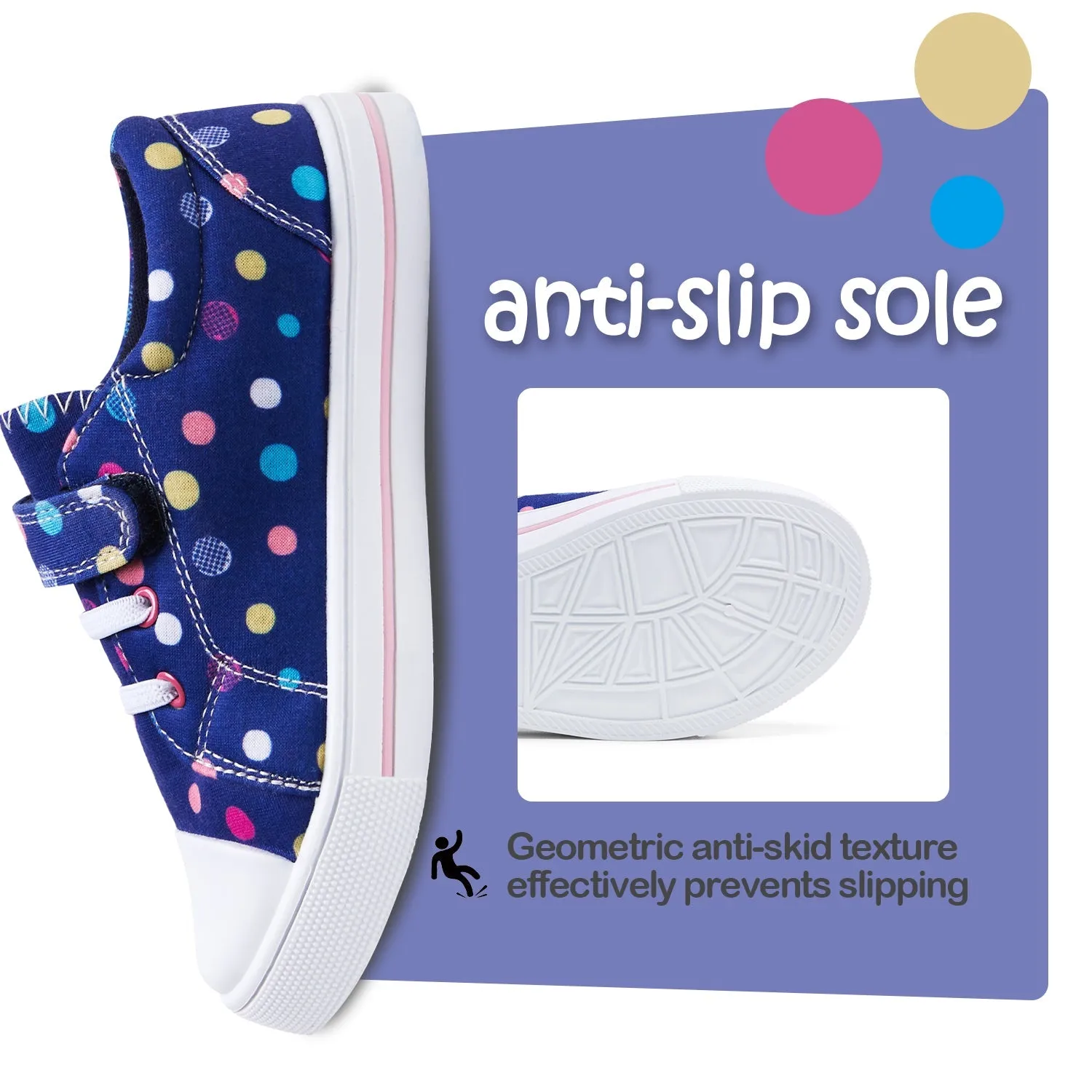 Color Speckled Single Hook and Loop Purple Sneakers