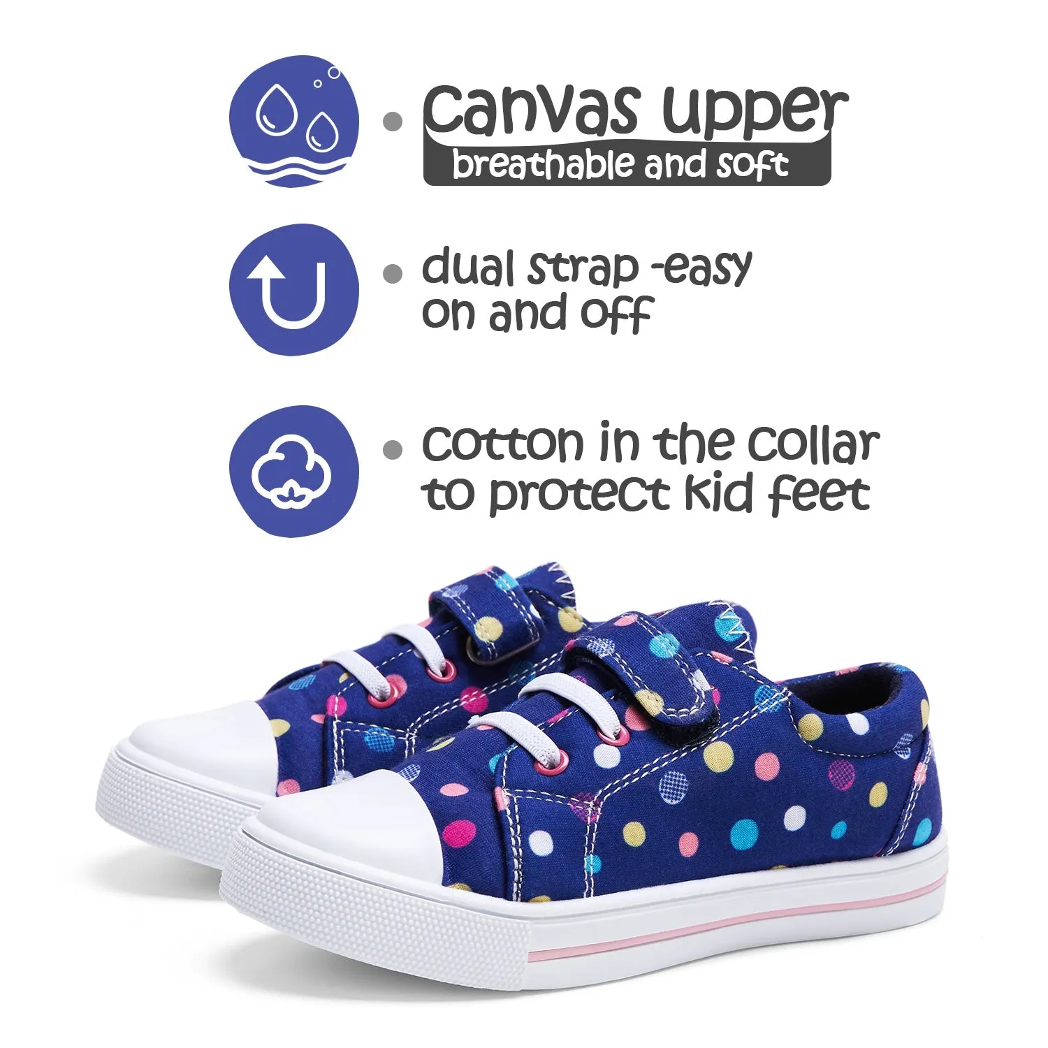 Color Speckled Single Hook and Loop Purple Sneakers