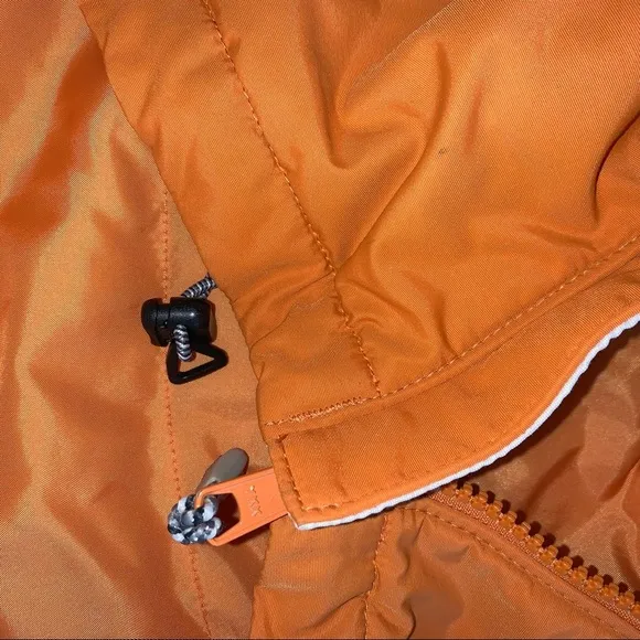 Columbia Orange &amp; White Fleece Lined Hooded Coat size Small