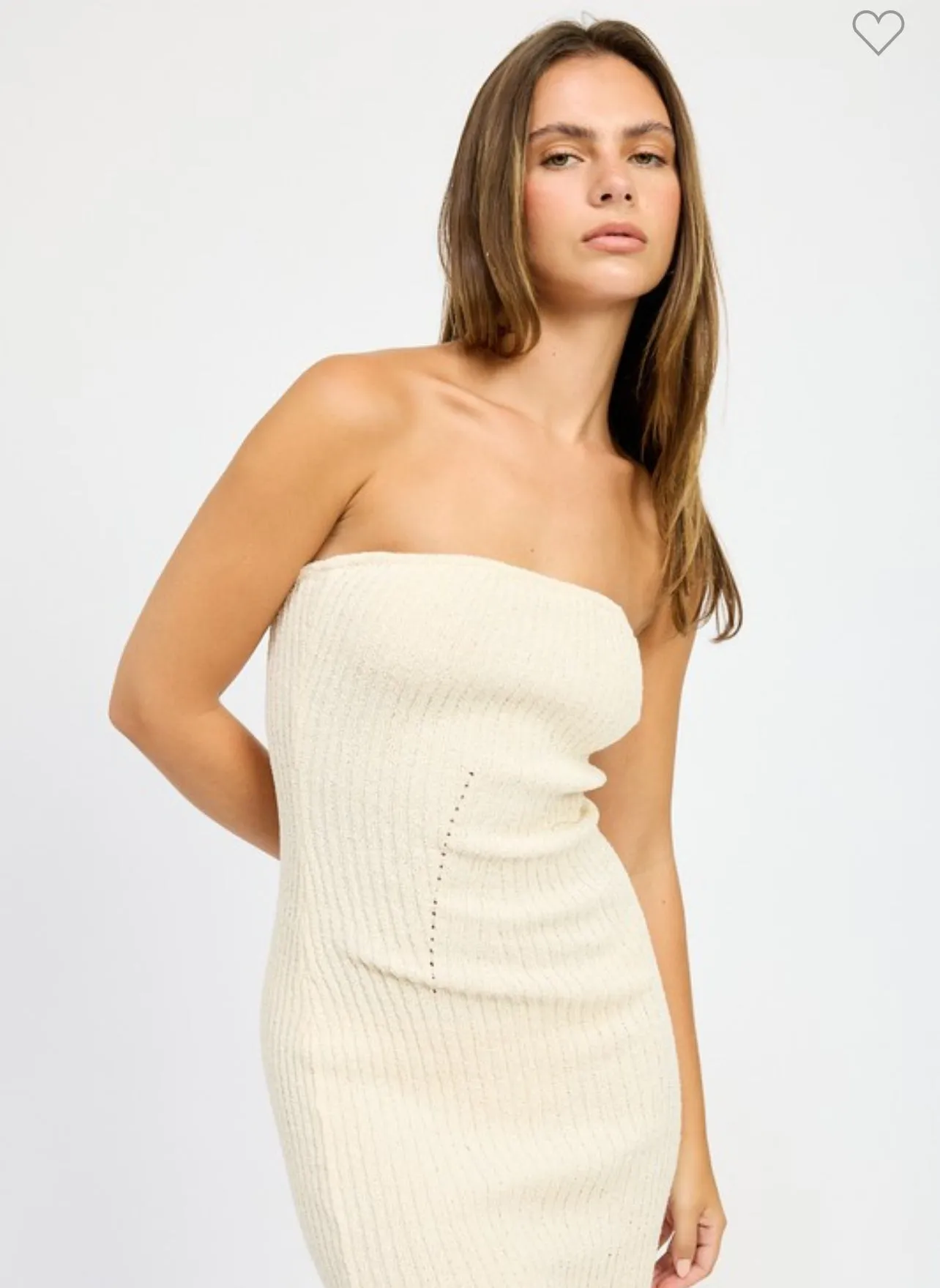 Cream Tube Sweater Dress