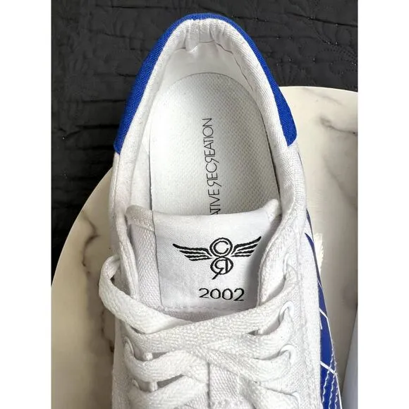 CREATIVE RECREATION Mens Zeus Canvas Sneakers Blue Logo SZ 11: NWOT/No Box