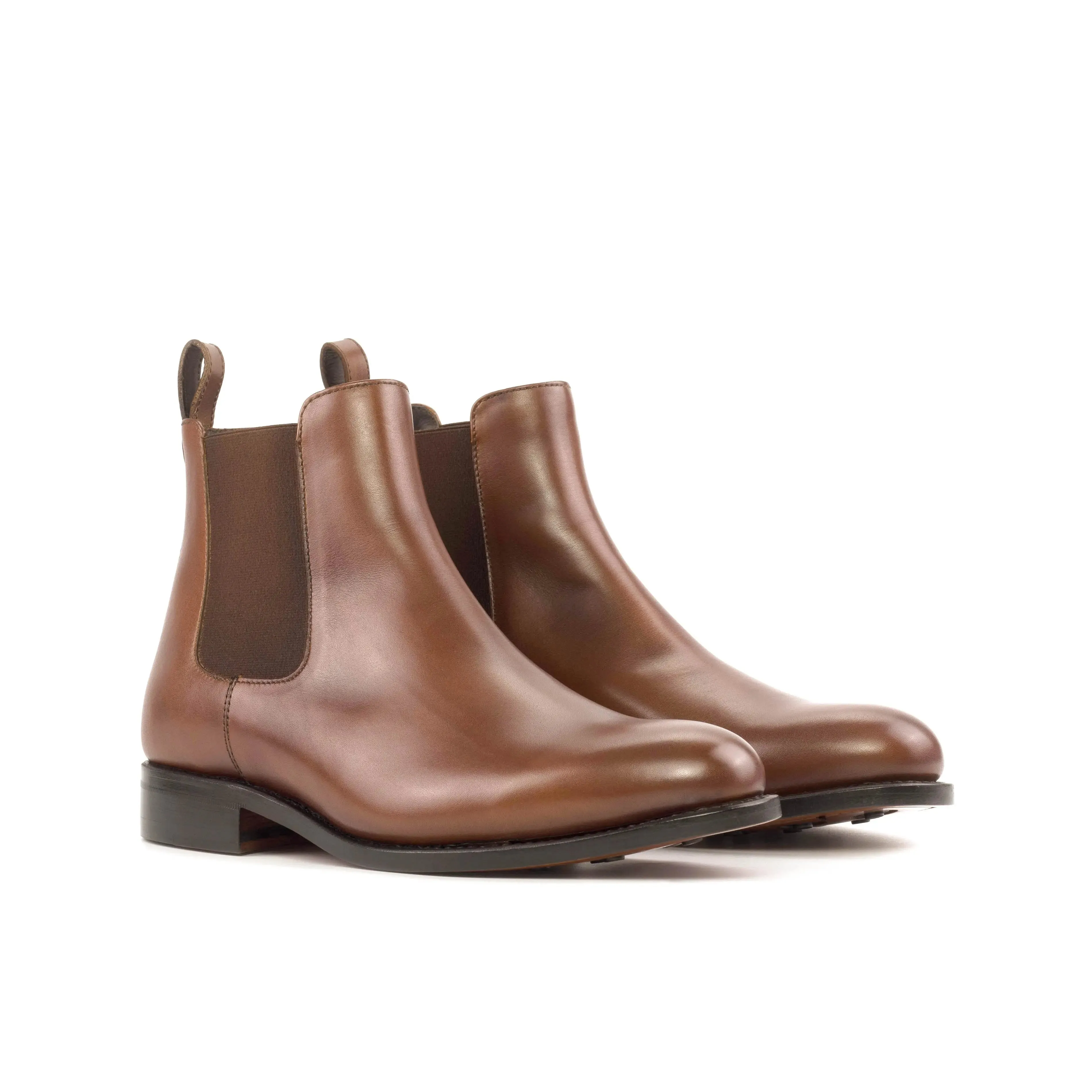 DapperFam Monza in Med Brown Men's Italian Leather Chelsea Boot