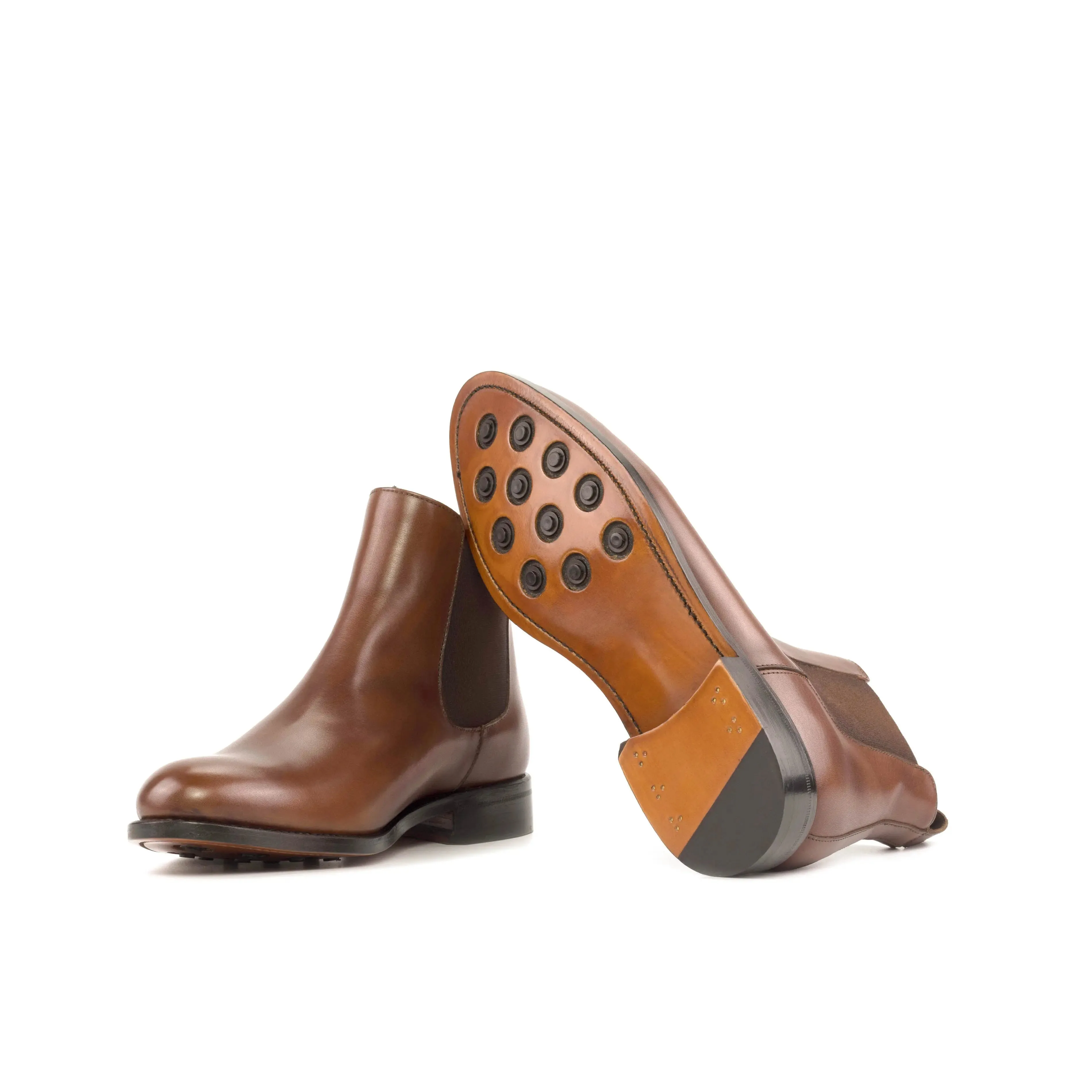 DapperFam Monza in Med Brown Men's Italian Leather Chelsea Boot