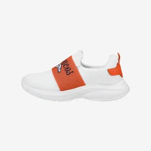 Denver Broncos Womens Script Wordmark White Slip On Sneakers