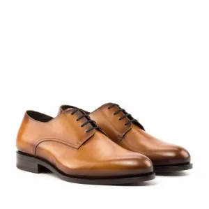 Derbie Blucher en cuir patiné marron clair