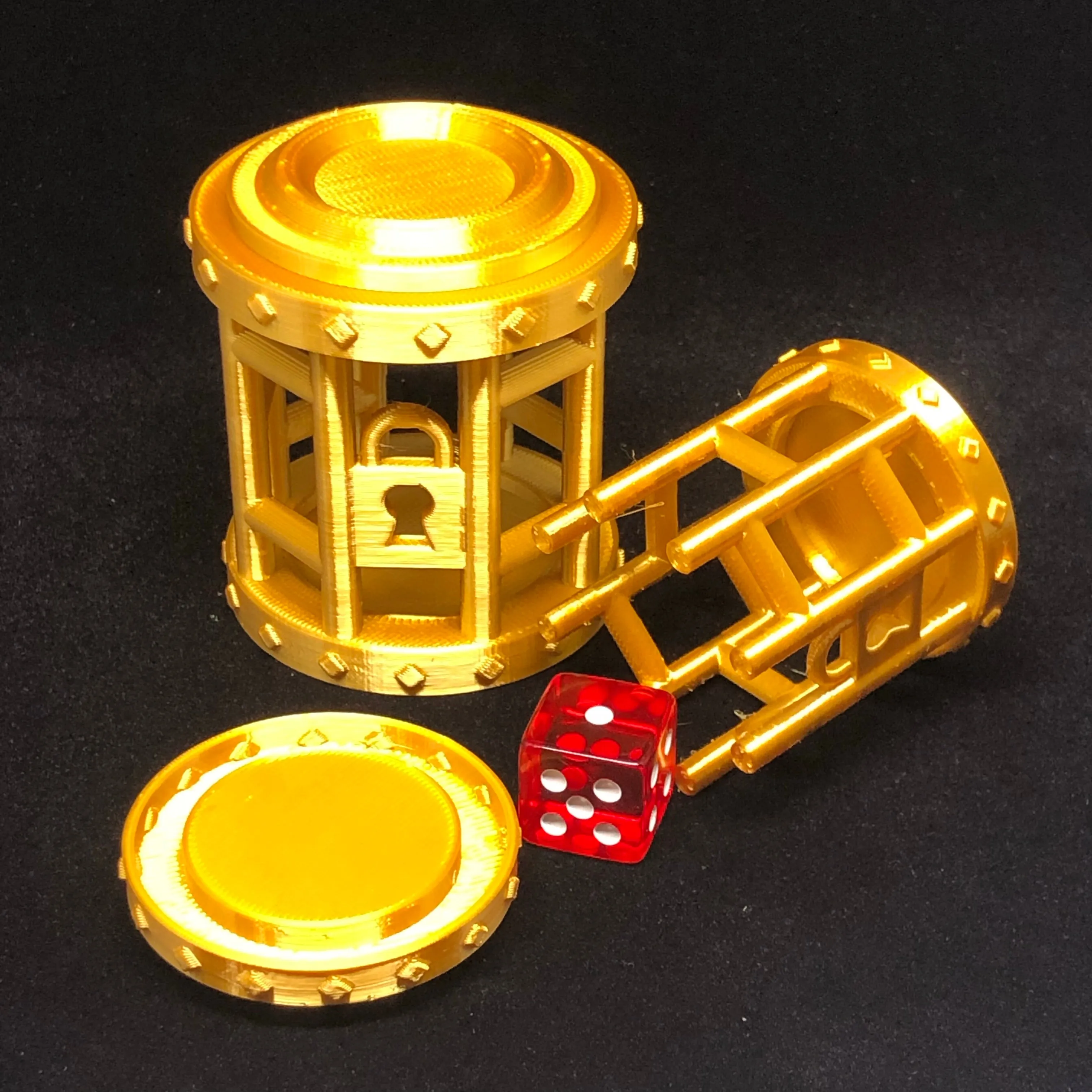 Dice Jail Prison for Misbehaving Dice : 3 Sizes: 2 to 12 Dice - Dungeons and Dragons - 3D Printed