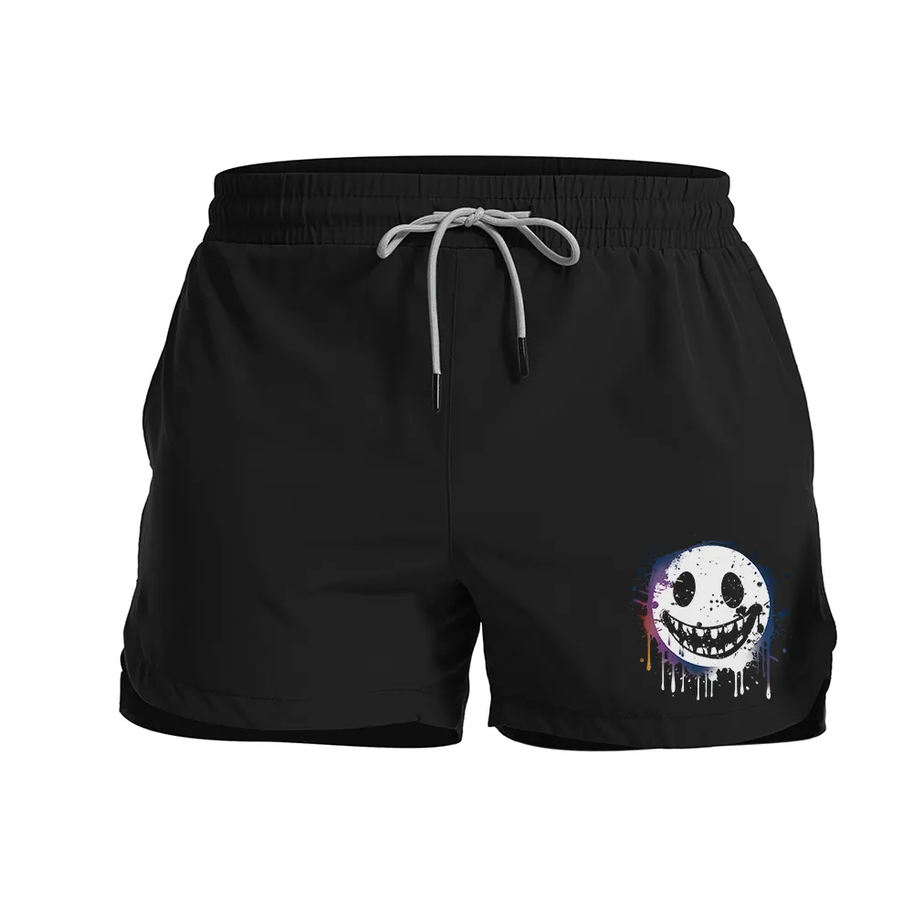 Dissolve Smiley Graphic Shorts
