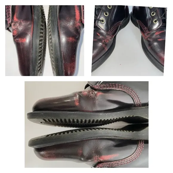 DR. MARTENS “Elsham” Arcadia cherry red lace up combat boot women US 9L / EU41