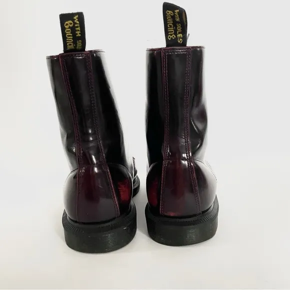DR. MARTENS “Elsham” Arcadia cherry red lace up combat boot women US 9L / EU41