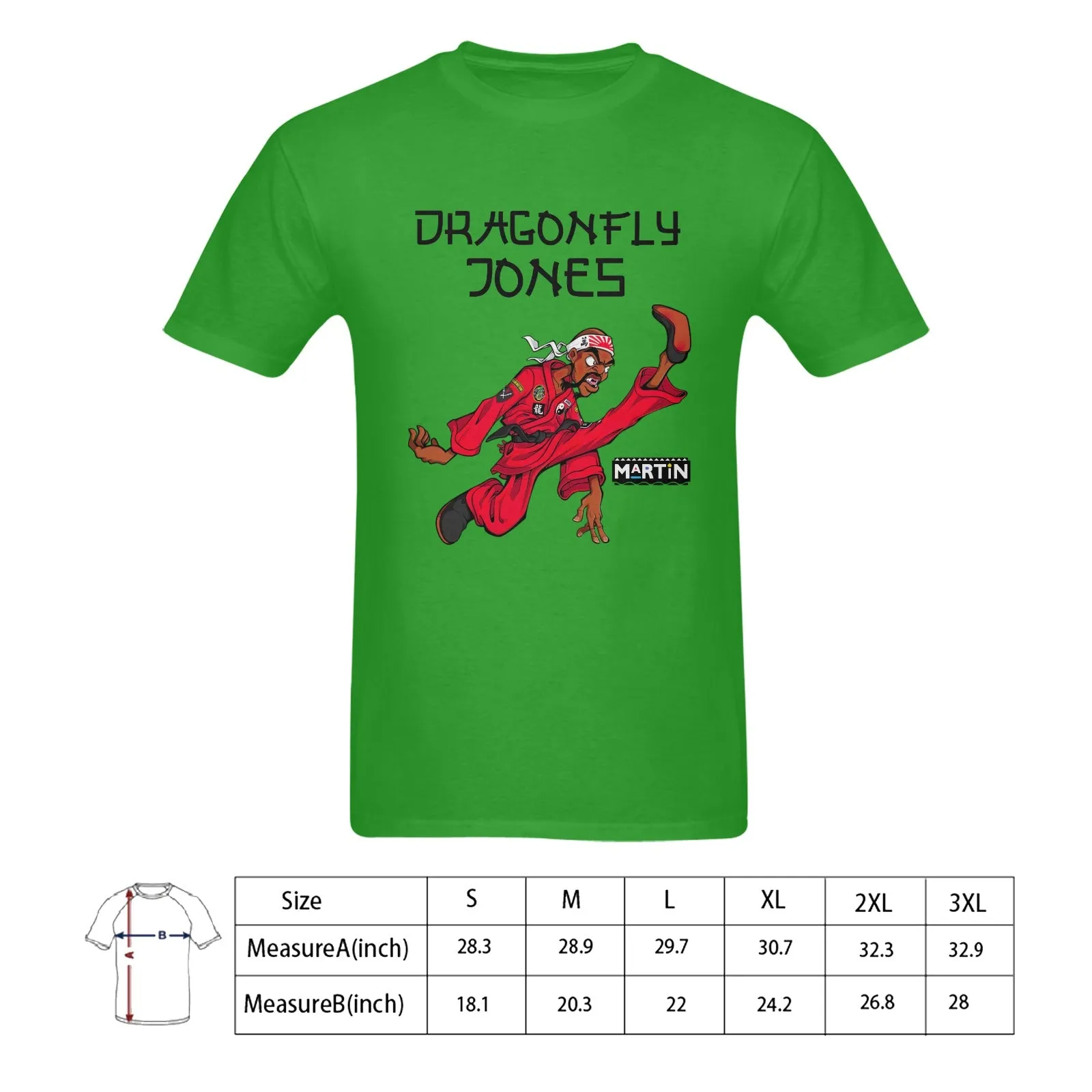 Dragonfly Jones Kick Men's T-shirt 100% Cotton