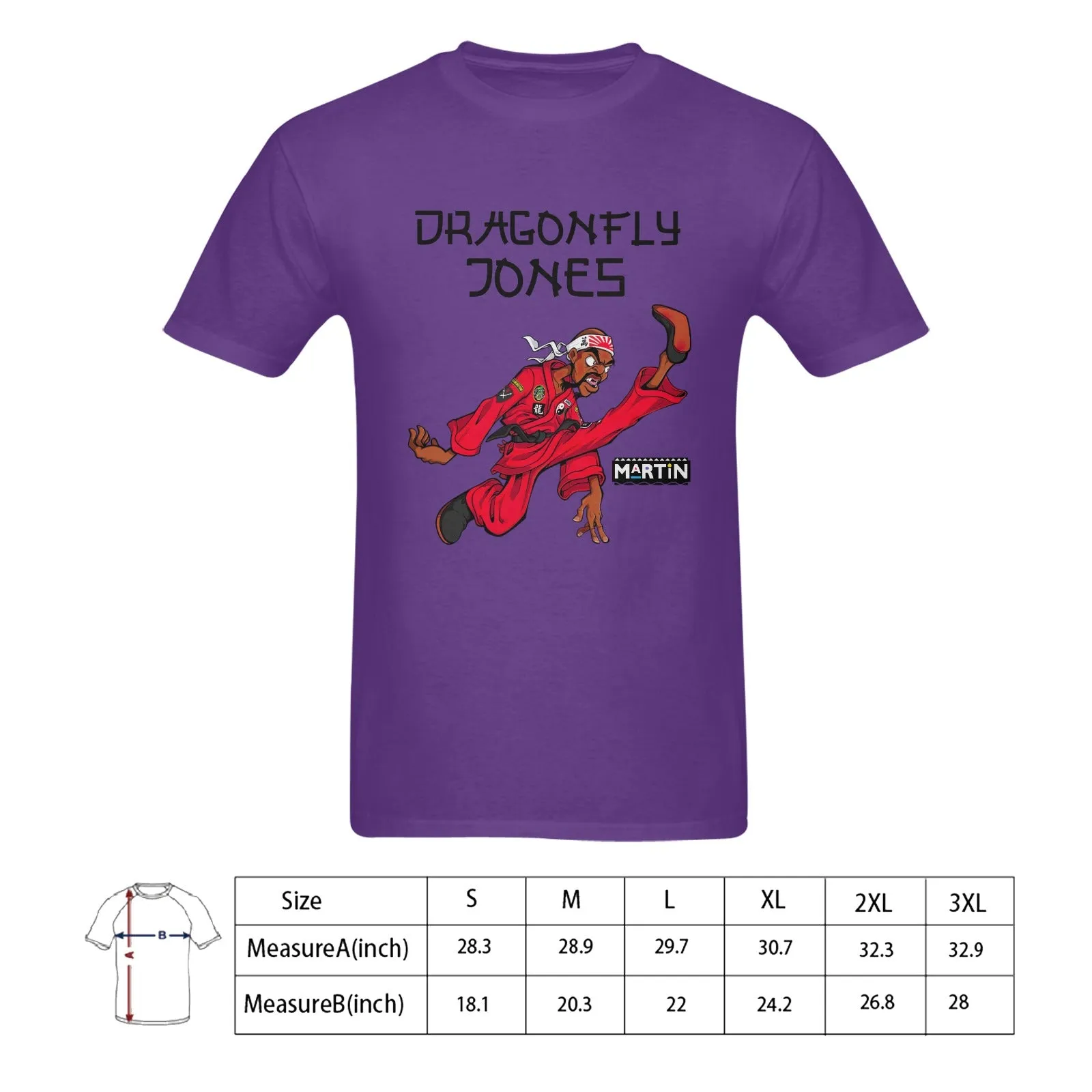 Dragonfly Jones Kick Men's T-shirt 100% Cotton