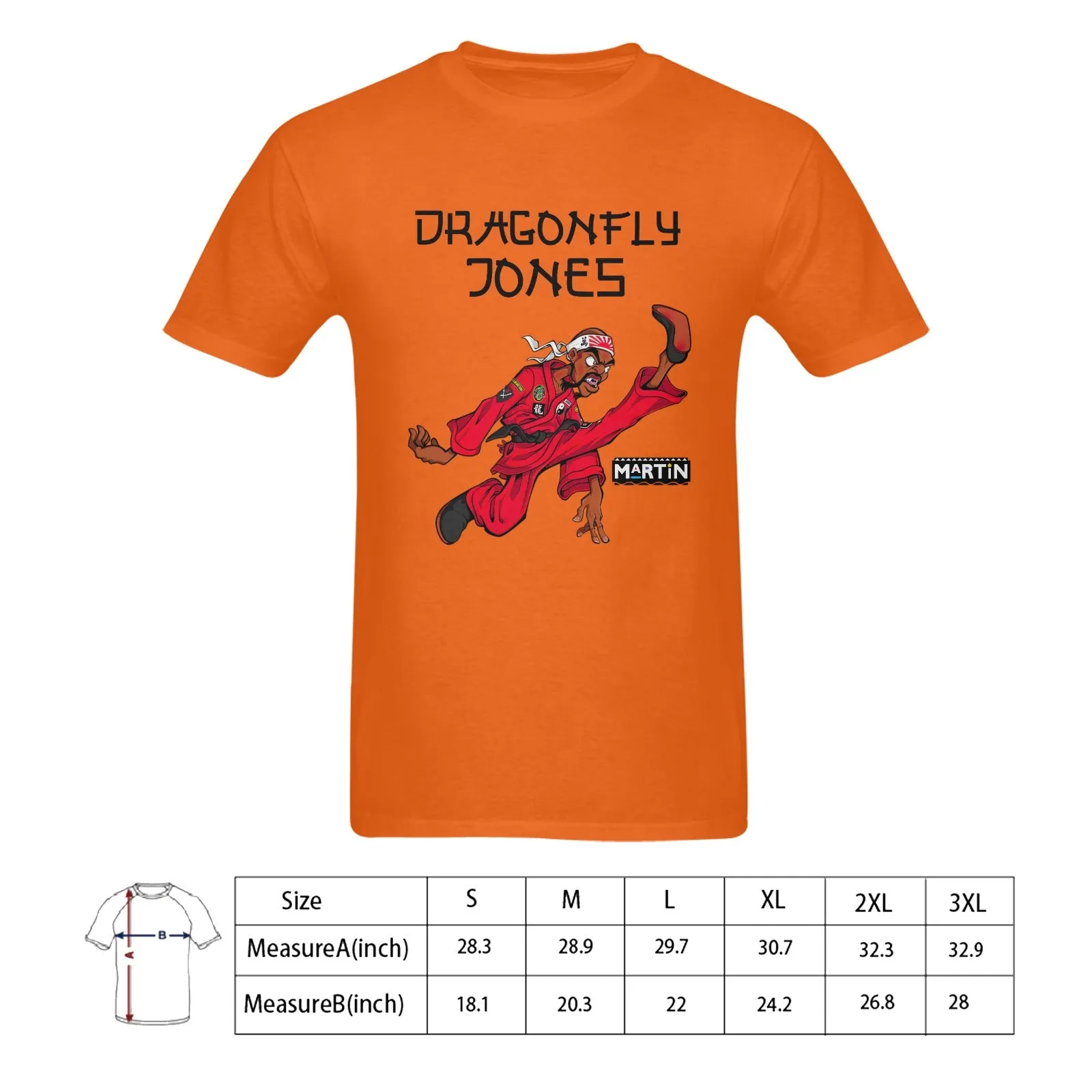 Dragonfly Jones Kick Men's T-shirt 100% Cotton