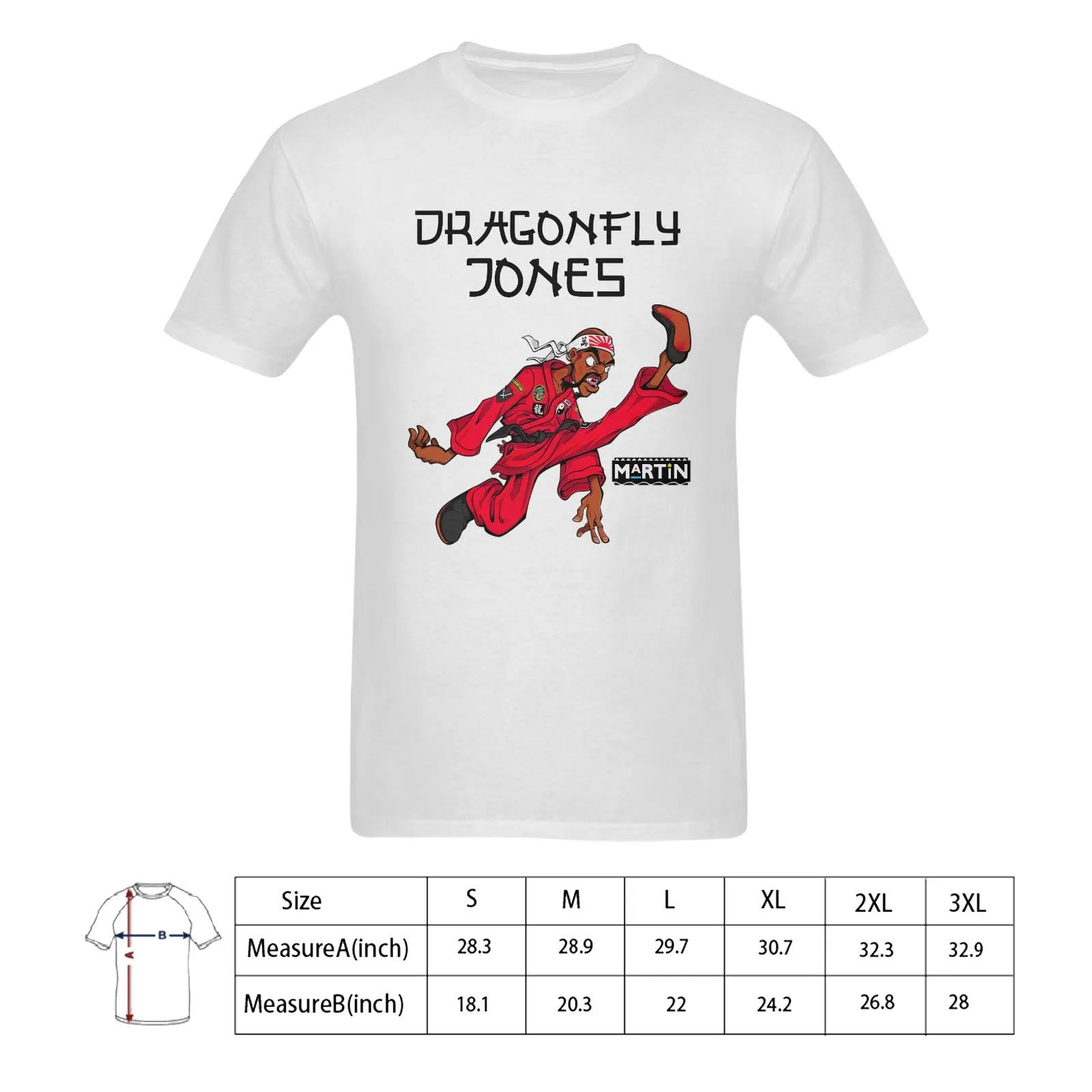 Dragonfly Jones Kick Men's T-shirt 100% Cotton