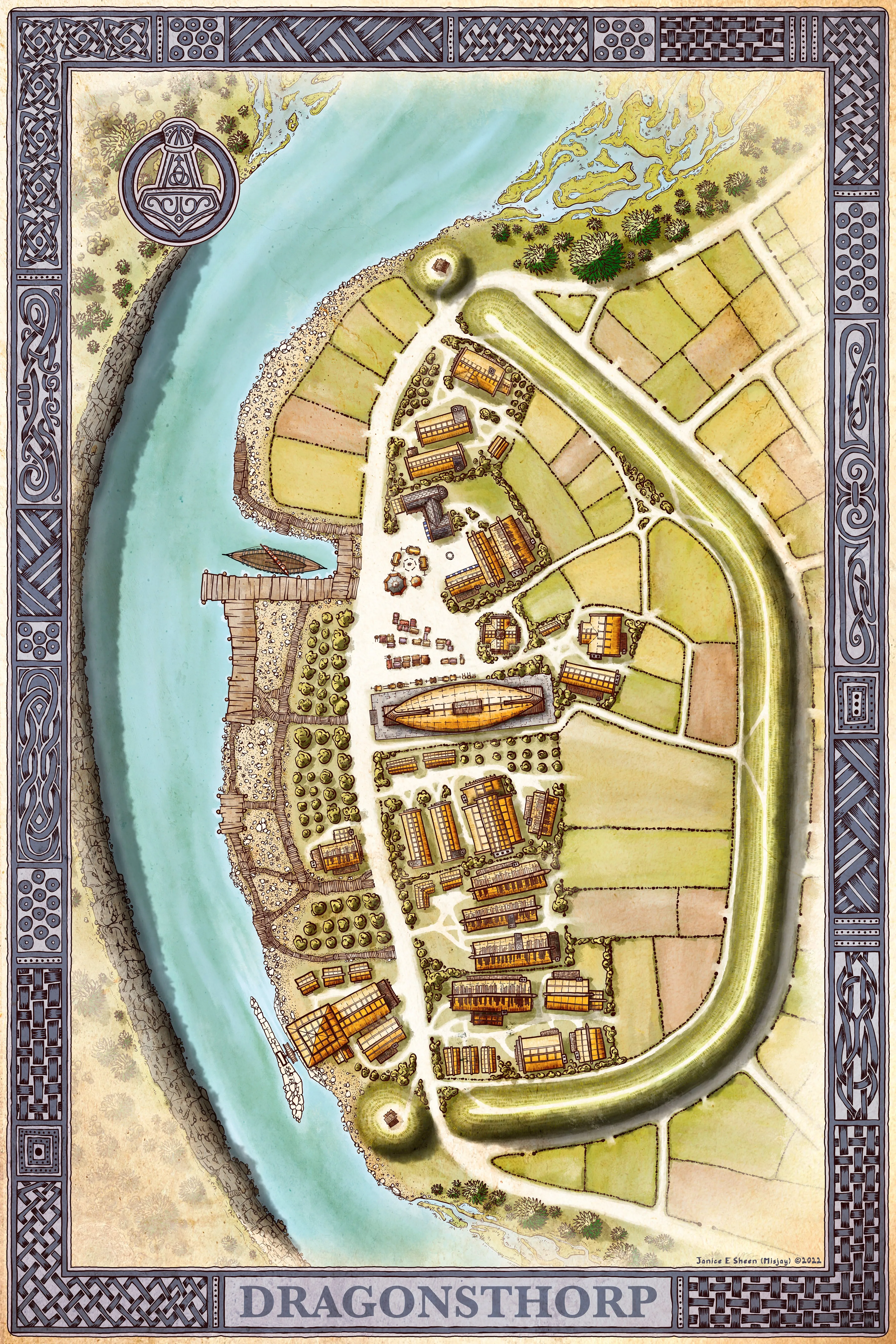 Dragonsthorp Misjay Maps Canvas Art Print