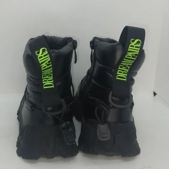 Dream Pairs Girls Pre-owned Puffy Black Winter Zip Up Boots - sz. 2