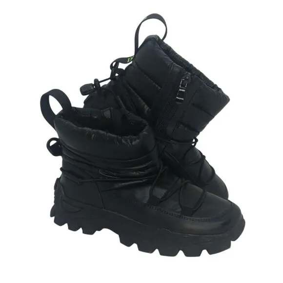 Dream Pairs Girls Pre-owned Puffy Black Winter Zip Up Boots - sz. 2