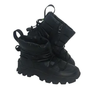 Dream Pairs Girls Pre-owned Puffy Black Winter Zip Up Boots - sz. 2