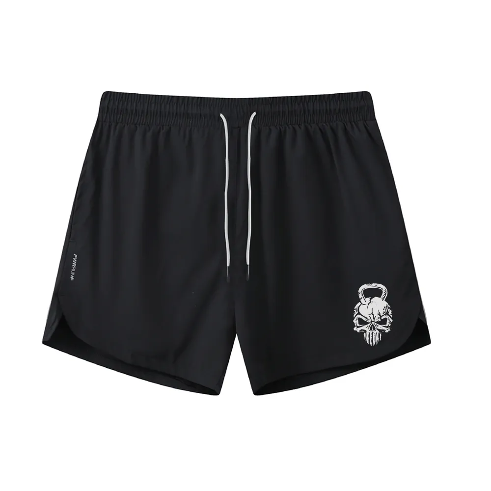 Dumbbell Skull Graphic Shorts