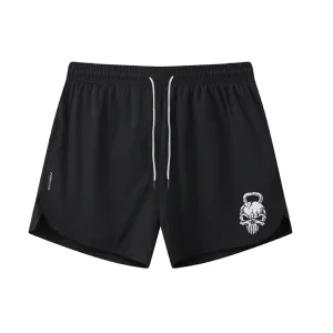 Dumbbell Skull Graphic Shorts