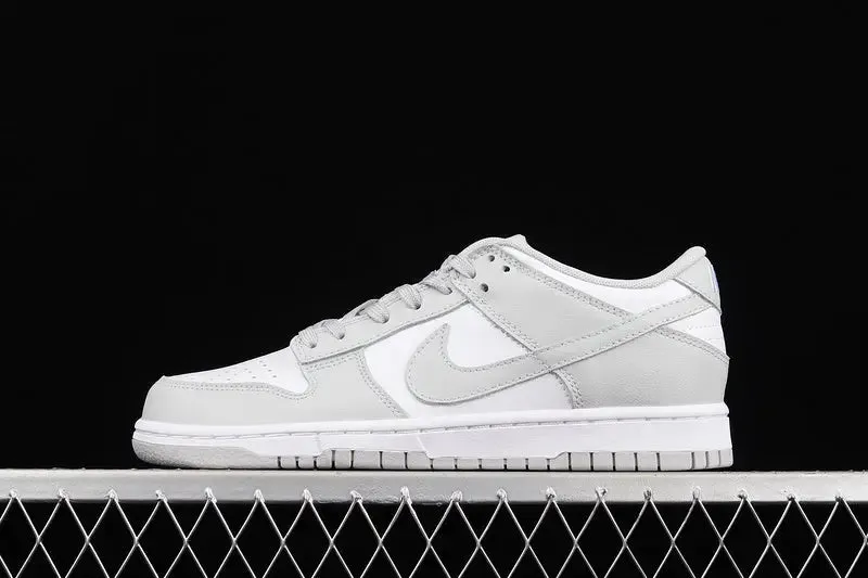 Dunk Style Retro Sneakers - White & Grey Fog