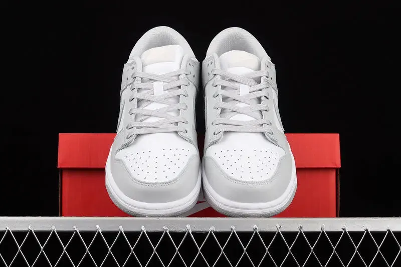 Dunk Style Retro Sneakers - White & Grey Fog