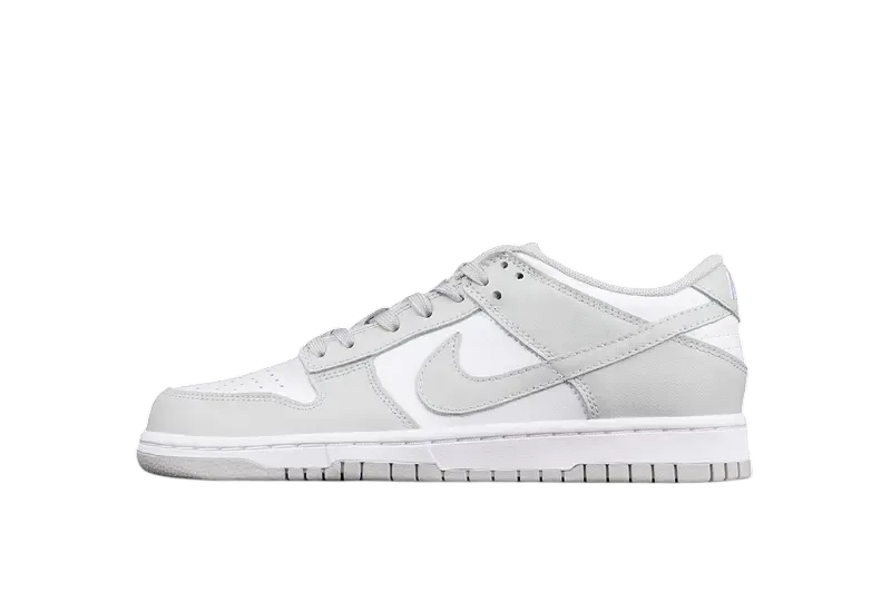 Dunk Style Retro Sneakers - White & Grey Fog