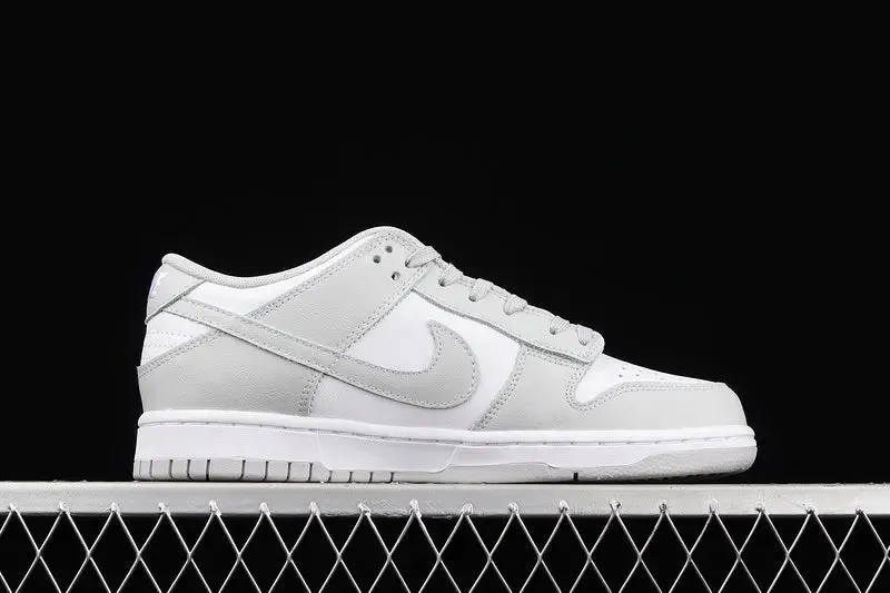Dunk Style Retro Sneakers - White & Grey Fog