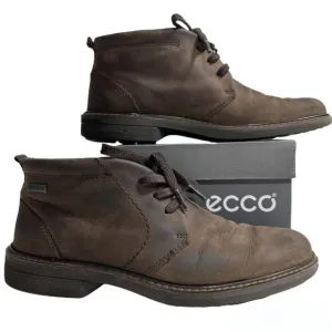 ECCO Turn Brown Leather Gore-Tex Chukka Boots Mens EU 41 US 7-7,5 ( Fits Like 8)
