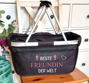 Einkaufskorb personalisiert beste Freundin der Welt mit Name Tragekorb